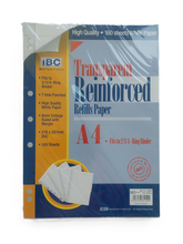 Ibc Transparent Reinforced Refill Papers Fit 2-3-4 Ring Binder -160 Sheets